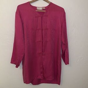 Victorias Secret 80’s Vintage Pink Silk Sleep Shirt Dress